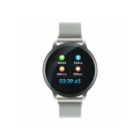 CANYON smart hodinky, 1,22" barevný display, IP68, režim multisport, ovládání fotoaparátu, iOS,android, 2 pásky,stříbrná