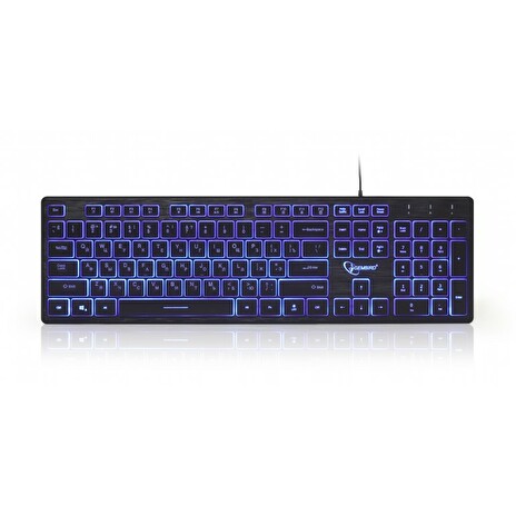 Gembird 3-color backlight multimedia keyboard, black, US layout