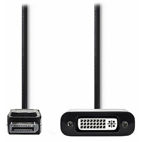 NEDIS redukční kabel DisplayPort/ zástrčka DisplayPort - zásuvka DVI-D 24+1p/ černý/ 20cm