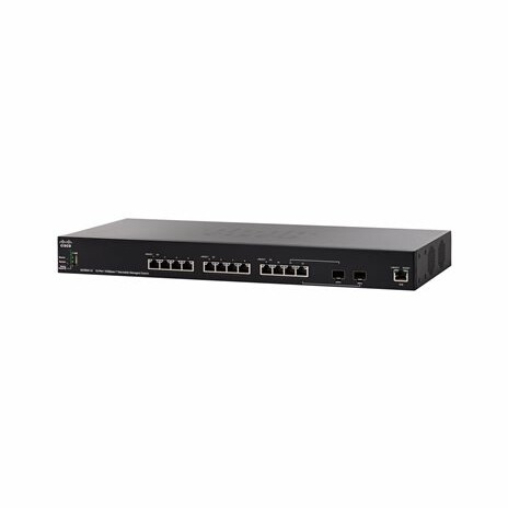Cisco SX350X-12 - Přepínač - řízený - 10 x 10 Gigabit Ethernet + 2 x combo 10 Gigabit SFP+ + 2 x 10 Gigabit SFP+ - Lze montovat do rozvaděče