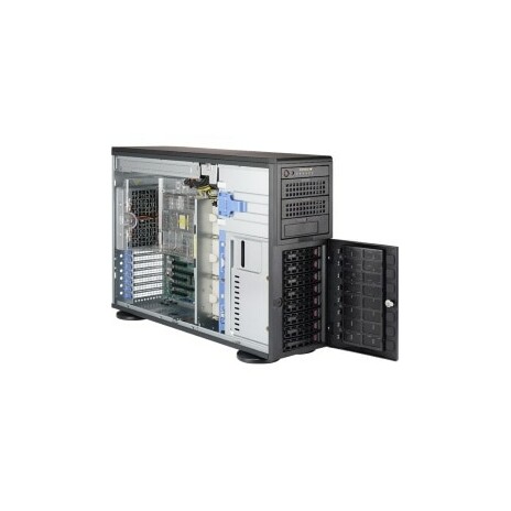 SUPERMICRO A+ Server TWR/4U 2x SP3, 16x DDR4, 8x 3,5", 2x1280W(plat), 2x10GbE, IPMI