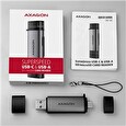 AXAGON CRE-SAC, USB3.2 Gen1 Type-C + Type-A externí čtečka karet SD/microSD, podpora UHS-I