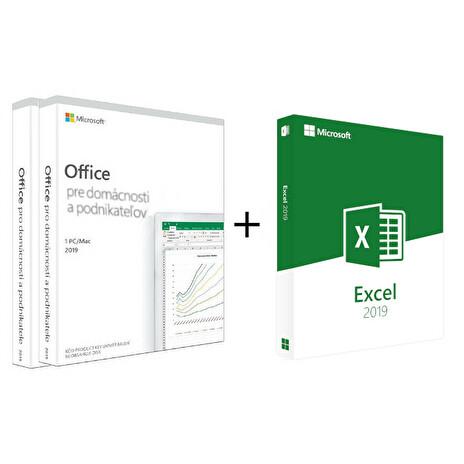 Office 2019 pro domácnosti a podnikatele SK, 2pk + Excel kniha zdarma
