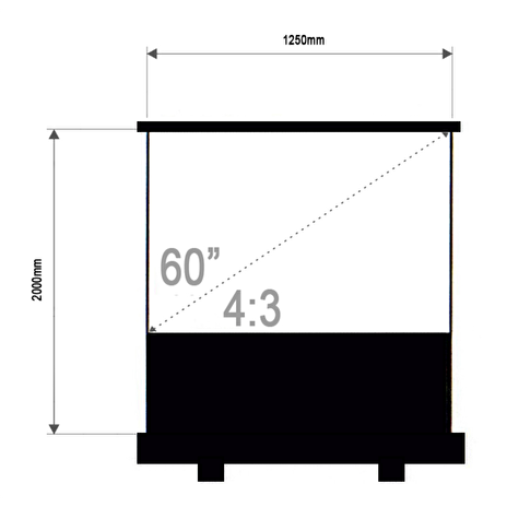 4World Floor Projekční plátno 125x200cm, proj. 120x90cm, 60'' (4:3) Matt White