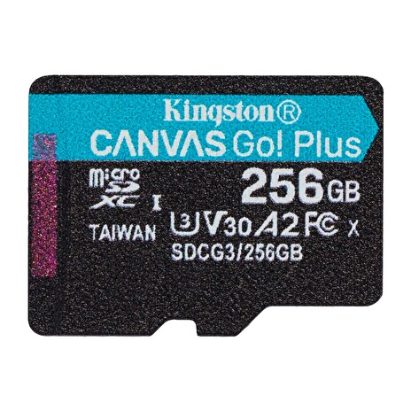 256GB microSDXC Kingston Canvas Go! Plus A2 U3 V30 170MB/s bez adapteru