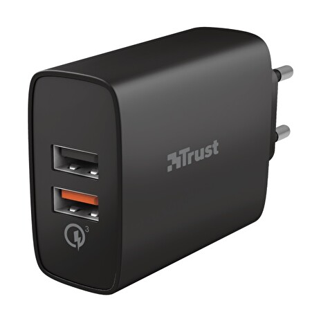 TRUST QMAX USB A+A WALL CHARGER QC3 30W