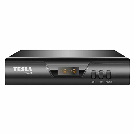 TESLA DVB-T/T2 přijímač TE-401/ Full HD/ H.265/HEVC/ CRA ověřeno/ FTA/ PVR/ EPG/ USB/ HDMI/ LAN/ SCART/ černý