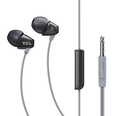 TCL sluchátka do uší, drátová, mikrofon, 10-22K, 105 dB, Repro: 8.6mm, 16 Ohm, černá