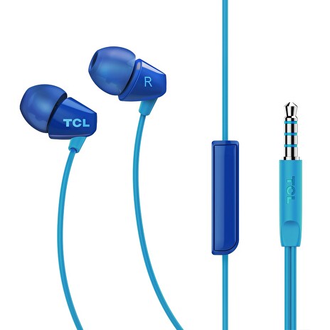 TCL sluchátka do uší, drátová, mikrofon, 10-22K, 105 dB, Repro: 8.6mm, 16 Ohm, modrá