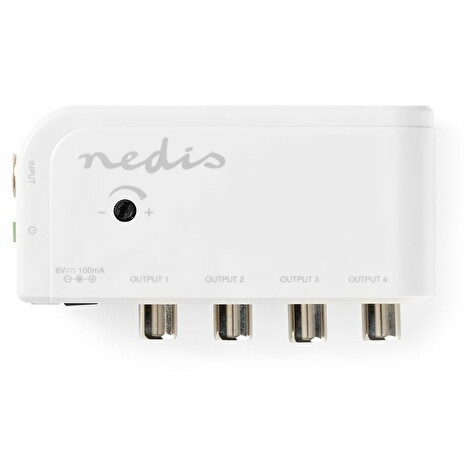 NEDIS zesilovač CATV/ maximální zesílení 10 dB/ 50–790 MHz/ 4 výstupy/ konektor IEC/ bílý