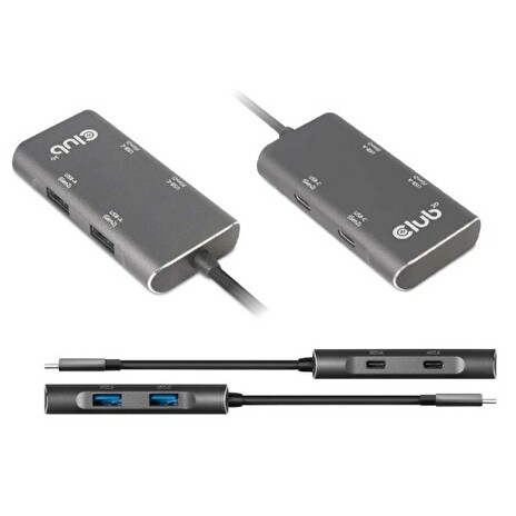 Club3D Adaptér aktivní USB Gen2 Type C to 2x USB A + 2x USB C Data Hub