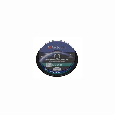 Verbatim M-DISC DVD R [ Spindle 10 | 4.7GB | 4x | INKJET PRINTABLE ]