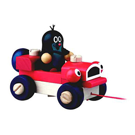 Dětské tahací auto s Krtečkem DETOA dřevěné 14 cm