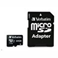 Verbatim Pro U3 Micro SecureDigital SDHC/SDXC 64GB + SD Adaptér