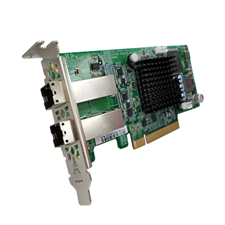 QNAP 2-port miniSAS HD host bus adapter, Broadcom Tomcat SAS3408, PCIe 3.0 x 8 for TL SAS JBOD