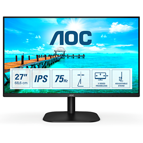 AOC MT IPS LCD WLED 27" 27B2DA - IPS panel, 1920x1080, D-Sub, DVI, HDMI, repro