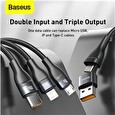 Baseus Flash Series 3v2 nabíjecí / datový kabel USB/USB-C na MicroUSB + Lightning + USB-C 100W 1,2m, šedá-černá