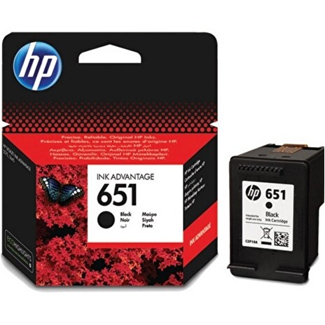HP originální ink C2P10AE, No.651, black - obal B (viz popis), prošlá exp (apr2020)