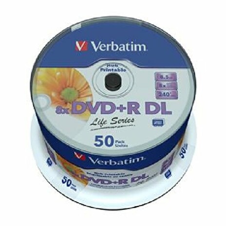 VERBATIM DVD+R DL AZO 8,5GB, 8x, printable, inverse stack, spindle 50 ks