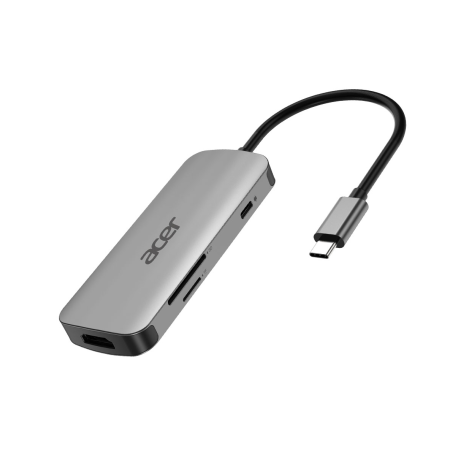 5 pack Acer 7in1 type C dongle: 3xUSB 3.2, 1xHDMI 4K, 1xTYPE C Power Delivery (100W), 1xSD/TF card reader