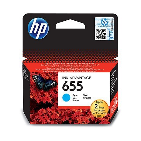Inkoustová cartridge CZ110AE, No.655, cyan, 600str., HP Deskjet 3525, 5525