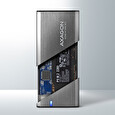 AXAGON EEM2-SG2, USB-C 3.2 Gen 2 - M.2 NVMe & SATA SSD kovový RAW box, bezšroubkový