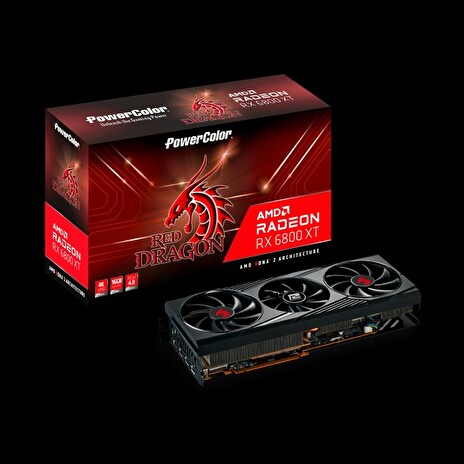 PowerColor TUL Video Card AMD Radeon 6800XT Red Dragon 16GB, 256bit GDDR6 2310Mhz, PCI-E 4, 3x DP, HDMI, Triple Fan, 3 s