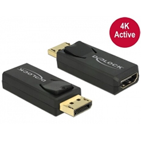 Delock adaptér Displayport 1.2 samec > HDMI samice 4K Active černý