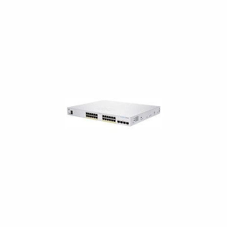 Cisco switch CBS350-24FP-4G-UK, 24xGbE RJ45, 4xSFP, fanless, PoE+, 370W - REFRESH