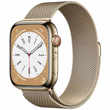 APPLE Watch Series 8 GPS + Cellular 45mm Gold Stainless Steel Case with Gold Milanese Loop