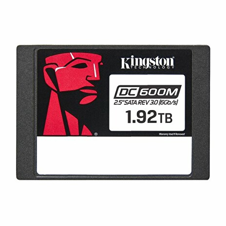 Kingston SSD DC600M 1920GB SATA III 2.5" 3D TLC (čtení/zápis: 560/530MBs; 94/78k IOPS; 1DWPD), Mixed-use