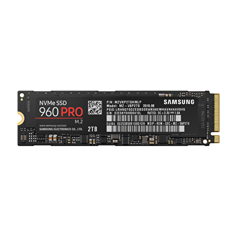 Samsung 960 PRO SSD 2TB NVMe PCIe Gen3x4 M.2 2280 MLC V-NAND (čtení/zápis: 3500/2100MB/s; 440/360K IOPS)