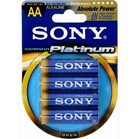 Sony alkalická baterie "STAMINA PLATINUM" - LR6/AA 1,5V - 4 ks v balení Eco Pack