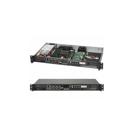 SUPERMICRO mini1U server 1x FCBGA1667 Xeon D-1518, 4x DDR4 ECC, 200W, M.2, 2x 10Gb SFP+, 6x 1Gb LAN, IPMI