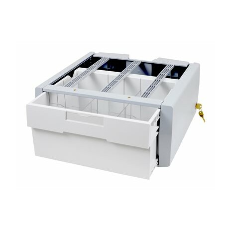 Ergotron StyleView Supplemental Storage Drawer, Single Tall - Upevňovací komponent (sliding drawer) pro vozík - uzamykatelný - šedá, bílá