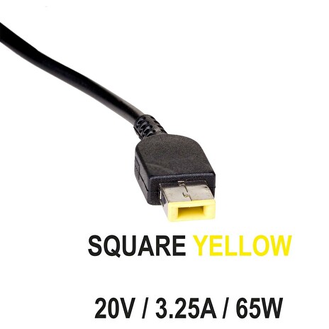 Akyga Car notebook power supply AK-ND-41 20V/3.25A 65W Square yellow Lenovo