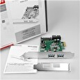 AXAGON PCEU-232V, PCIe adapter 2+2x USB3.0, UASP, nabíjení 3A, VIA + LP