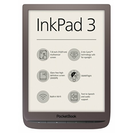 POCKETBOOK e-book reader 740 Inkpad 3/ 8GB/ 7,8"/ Wi-Fi/ micro SD/ micro USB/ čeština/ tmavě hnědá