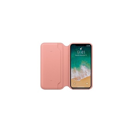 iPhone X Leather Folio - Soft Pink