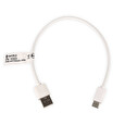 4World Kabel USB 2.0 , AM / B Micro USB-C přenos dat/nabíjení 0.3m bílý
