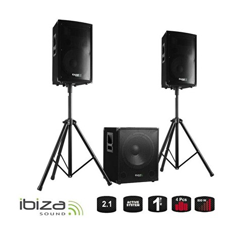 Reprosoustava IBIZA CUBE1512 - aktivní ozvučovací set